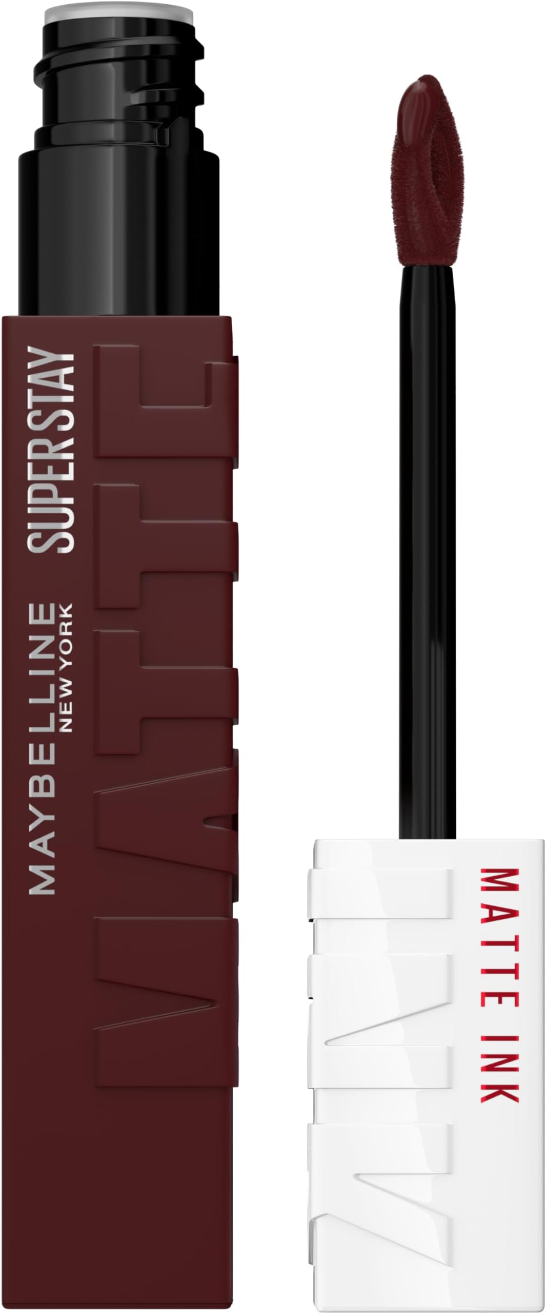 Maybelline Super Stay Matte Ink Liquid Lipstick Makeup, Long Lasting High Impact Color, Up to 16H Wear, Voyager, Deep Red, 1 Count, Packaging May Vary