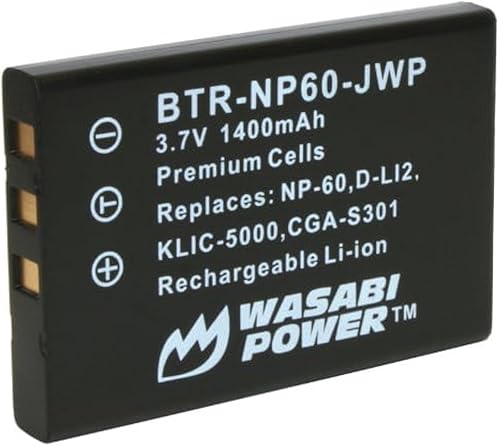 Wasabi Power Batería para Fujifilm NP-60 y Fuji FinePix 50i, 601, F401, F410, F601, M603