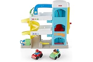 Fisher-Price Little People Toddler Toy Helpful Neighbor's Garage Playset with Spiral Ramp...