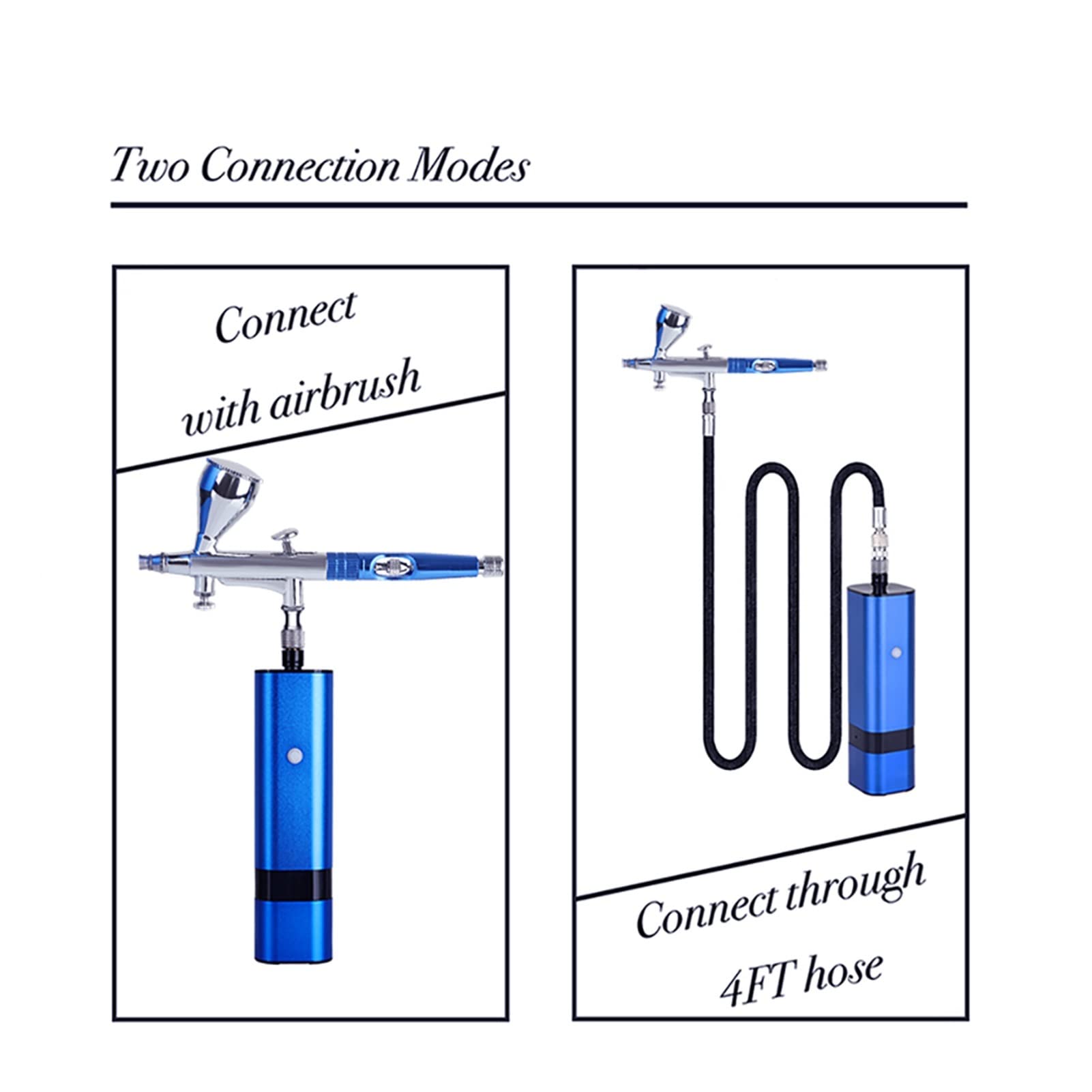 Spruzzatore Vernice, Kit aerografo a doppia azione con compressore ad alta pressione stabile compatibile con mini pompa tazza sostituibile for torta vernice arte tatuaggio(A)