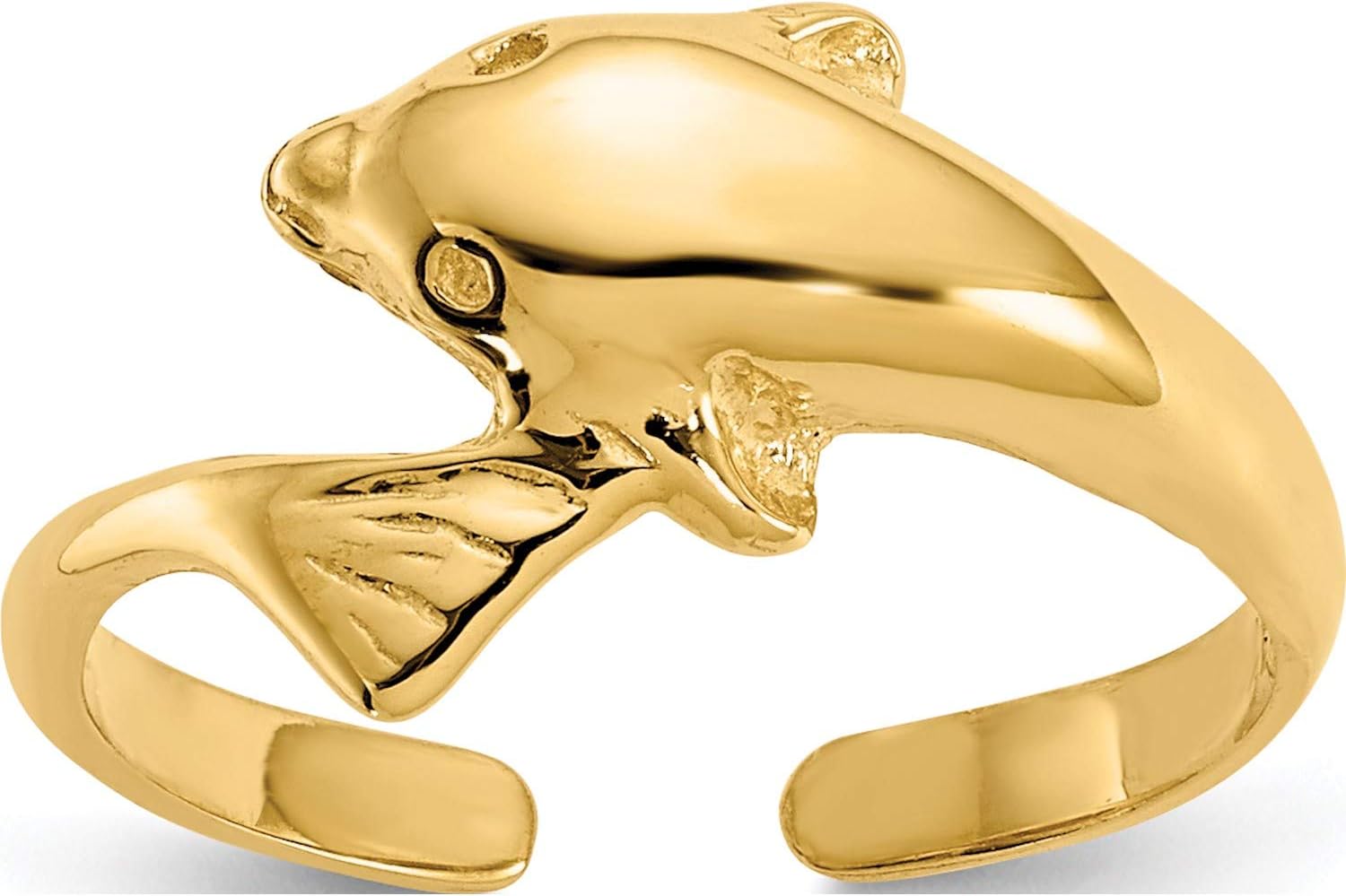 14K Yellow Gold Dolphin Toe Ring - Jewelry By Sweet Pea