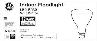 GE Lighting LED Indoor Floodlight Bulbs, 9 Watts (65 Watt Equivalent) Soft White, Medium Base, Dimmable (Pack of 12)