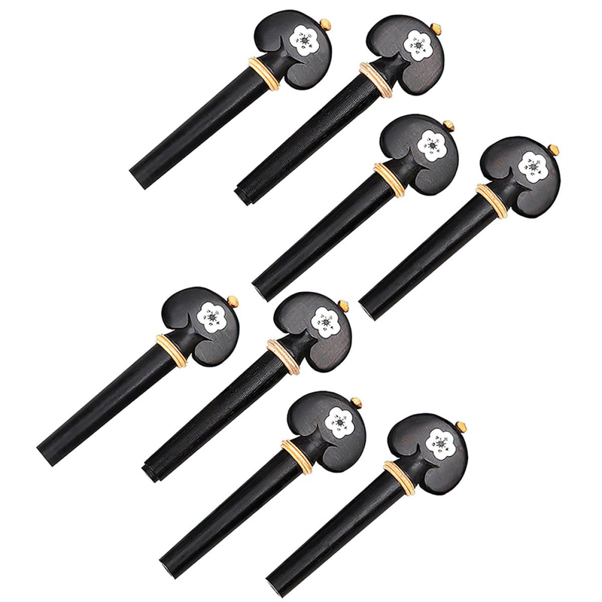 PRETYZOOM 8 Clavijas de Afinación para Violín 4/4 y 3/4, Juego de 8 Piezas de Madera de Ébano con Nácar Claro, Repuestos Resistentes y Portátiles para Partes de Violín, Accesorios Musicales