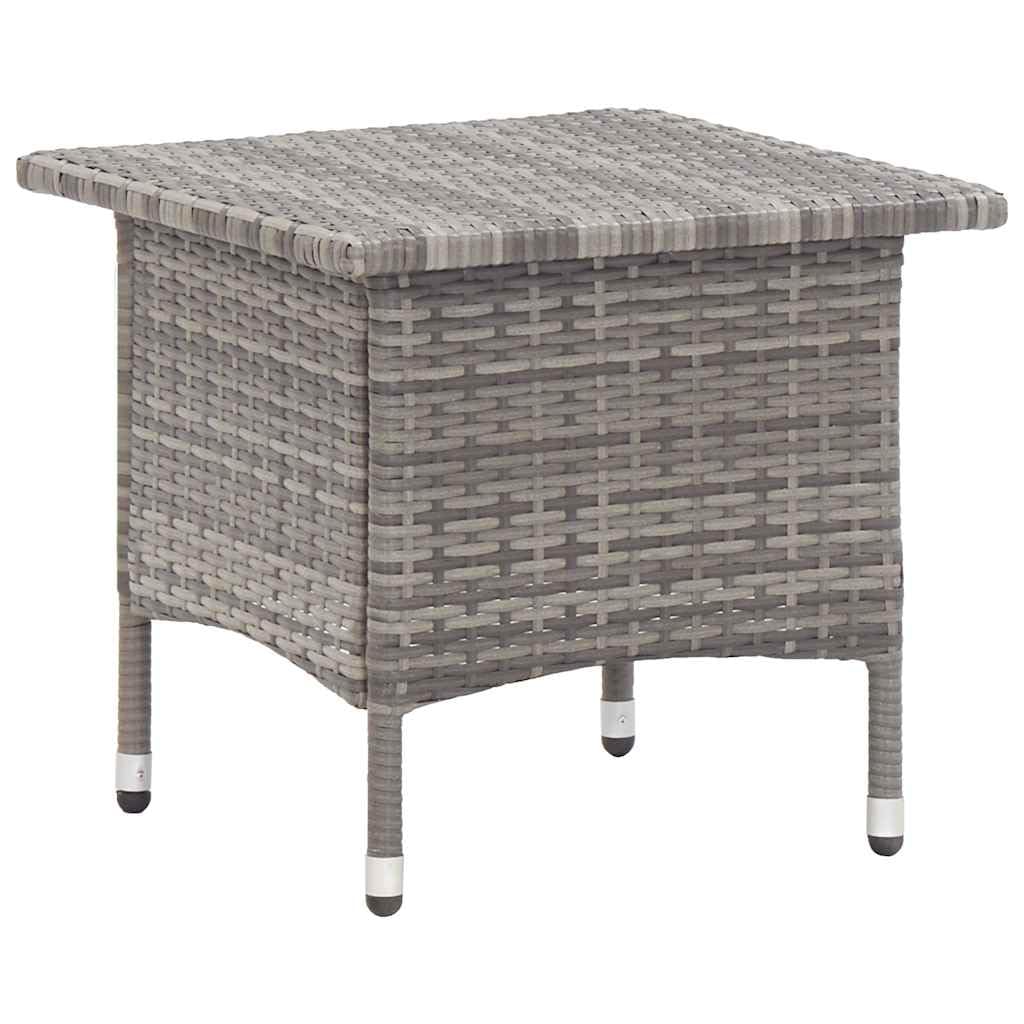 Gartentisch Grau 50x50x47 cm Poly Rattan Beistelltisch Outdoor