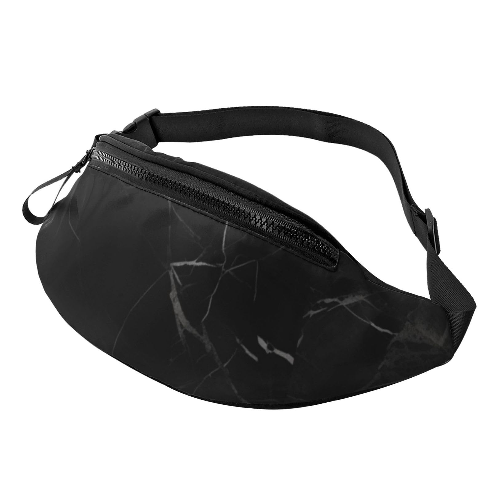 Black Marble Fanny Pack for Men Women Fashion Running Waist Packs Waterproof Crossbody Bags Everywhere Belt Bag with Adjustable Strap Sports Hip Pack for Travel Wallet