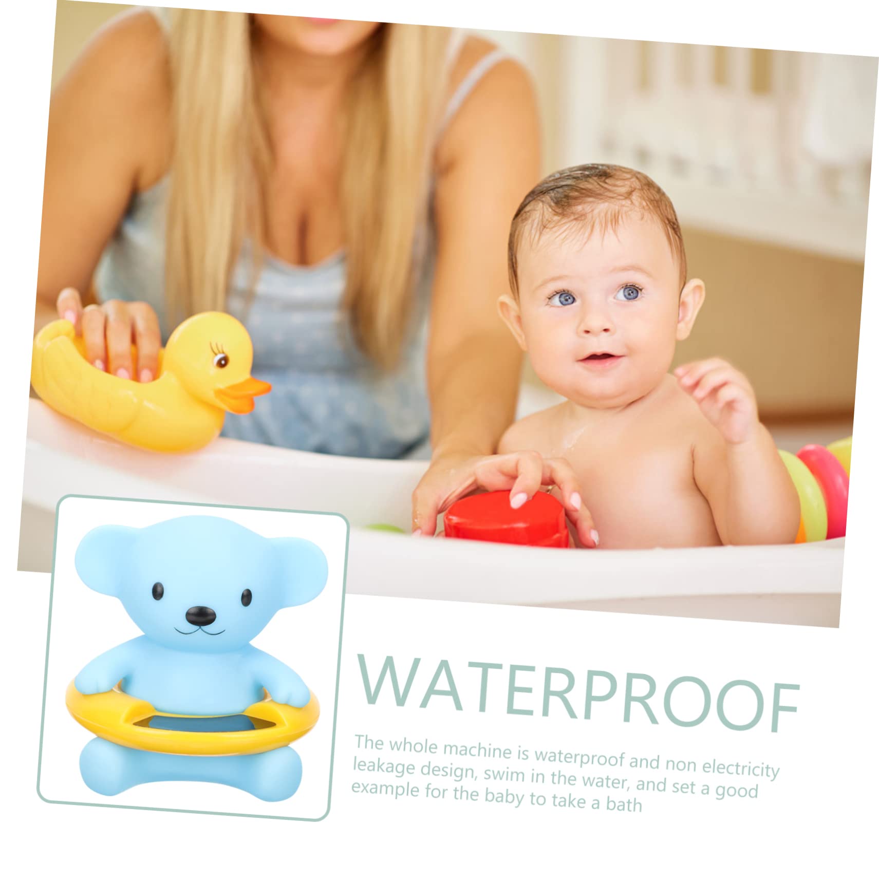 POPETPOP 3 Pz termometro per acqua termometro piscina galleggiante themomertor digitale per bambini temperatura di visualizzazione a LED per bagnetto Sky-blue
