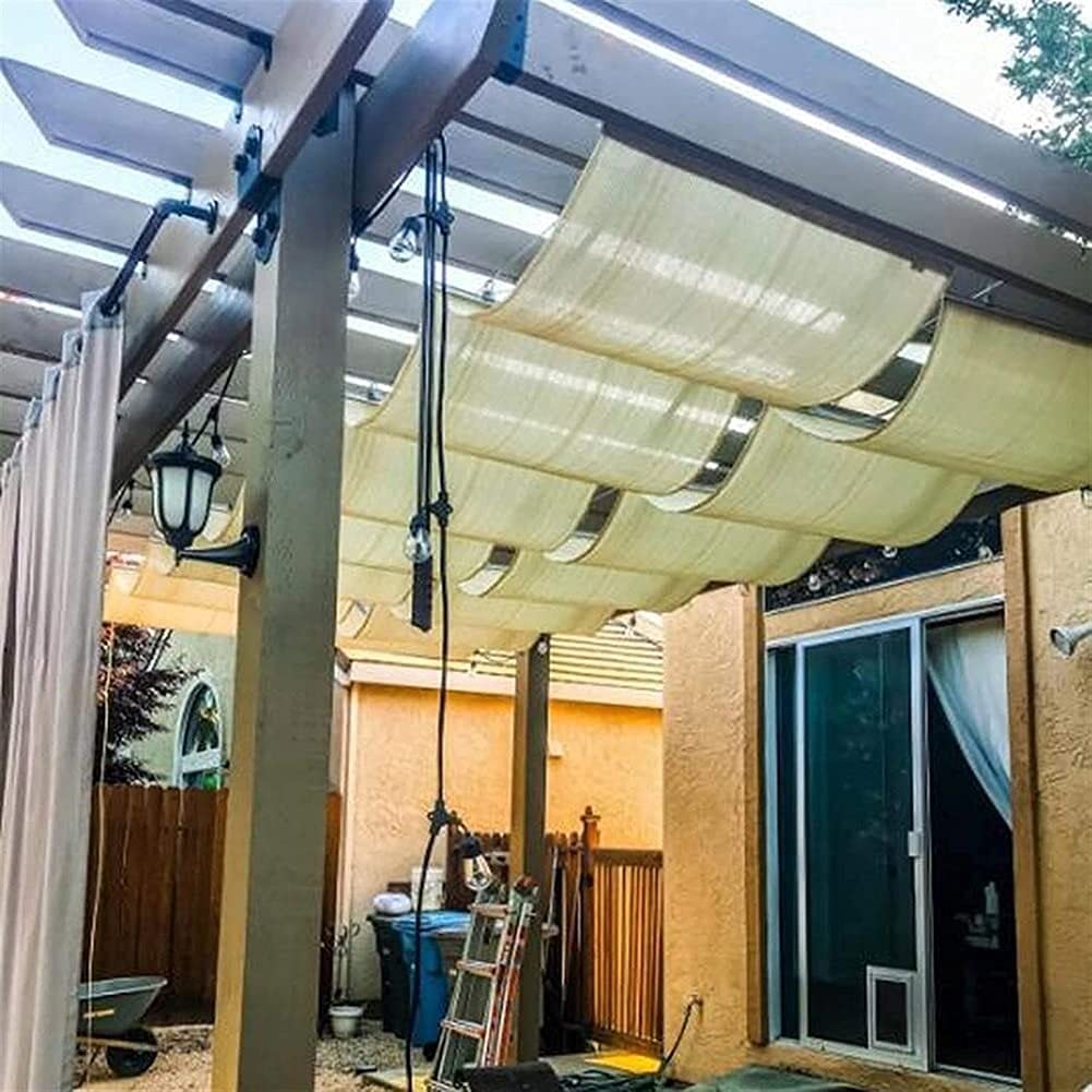 Voile d'ombre ondulée Gaierga pour pergola et repas en extérieur à l'abri du soleil
