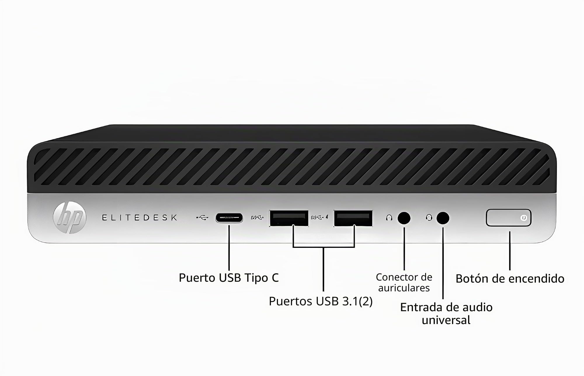 HP EliteDesk 800 G3 Mini Computadora de Sobremesa, Intel Core i5-6500, 8 GB de RAM, 256 GB de SSD, WiFi, Bluetooth, Senza tastiera e Mouse, Windows 11 Pro (reacondicionado)