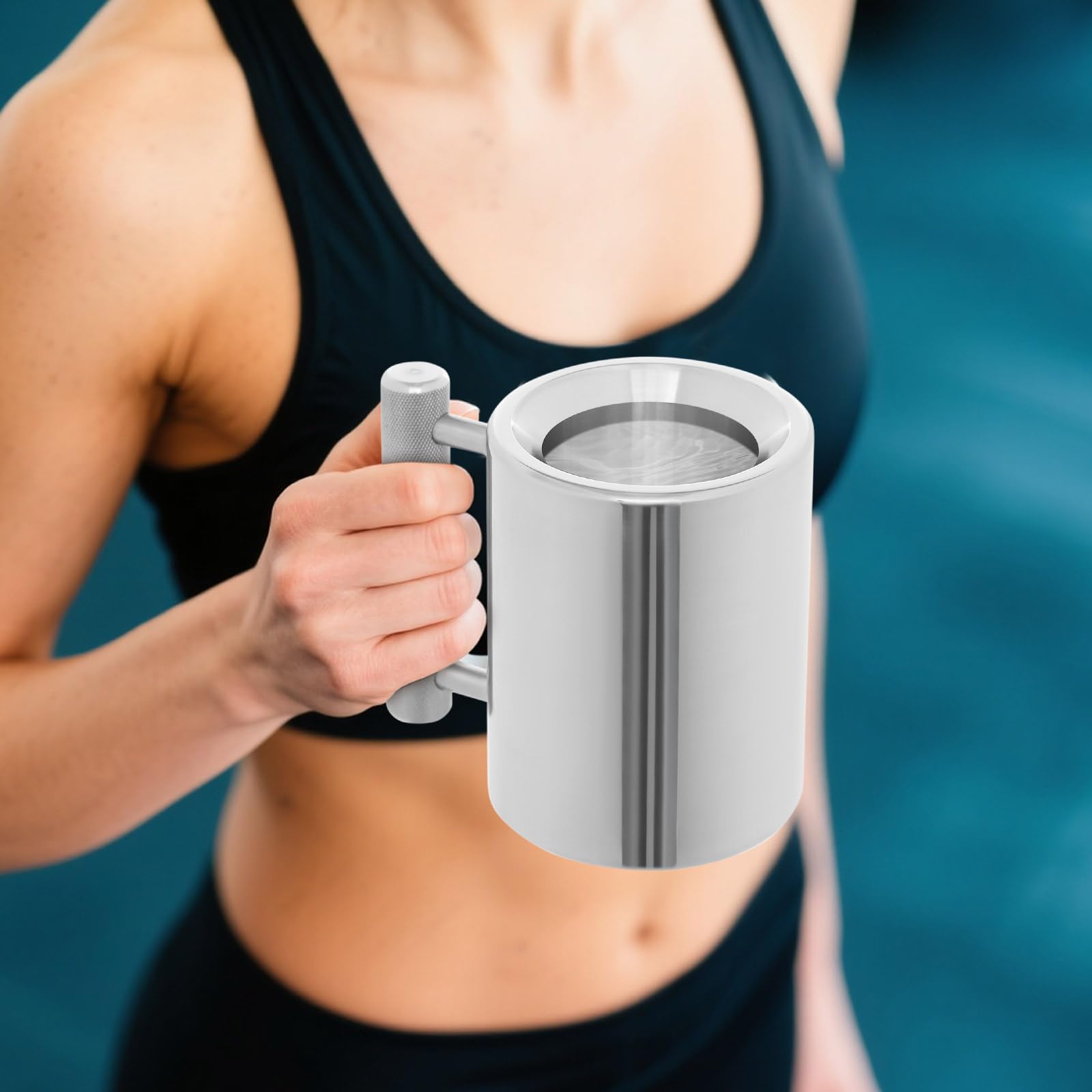Edelstahl Tasse Schwerer Becher mit ergonomischem Griff | 300ml/400ml Schwerer Trinkbecher Fitness Kaffeetasse für Gym, Training & Workout, lustiges Geschenk für Sportler