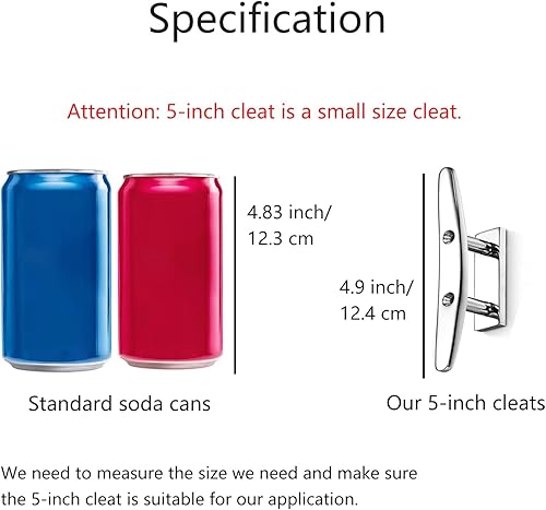 Miniatura 2 de Stainless Steel Boat Cleats 4"5"6", Marine Dock Cleats, Heavy Duty 316 Stainless Steel, Mirror Polished, Curtain Tie, Hook, Include Installation