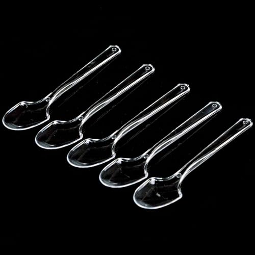 Miniatura 5 de AKOAK 100 cucharas desechables de plástico transparente para postre, aperitivo, helado y sopa