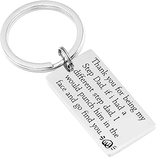 Stepfather Gifts Keychain for Stepdad Key Chain Ornament Stepfather's Keyring Jewelry Stepdad Keychain