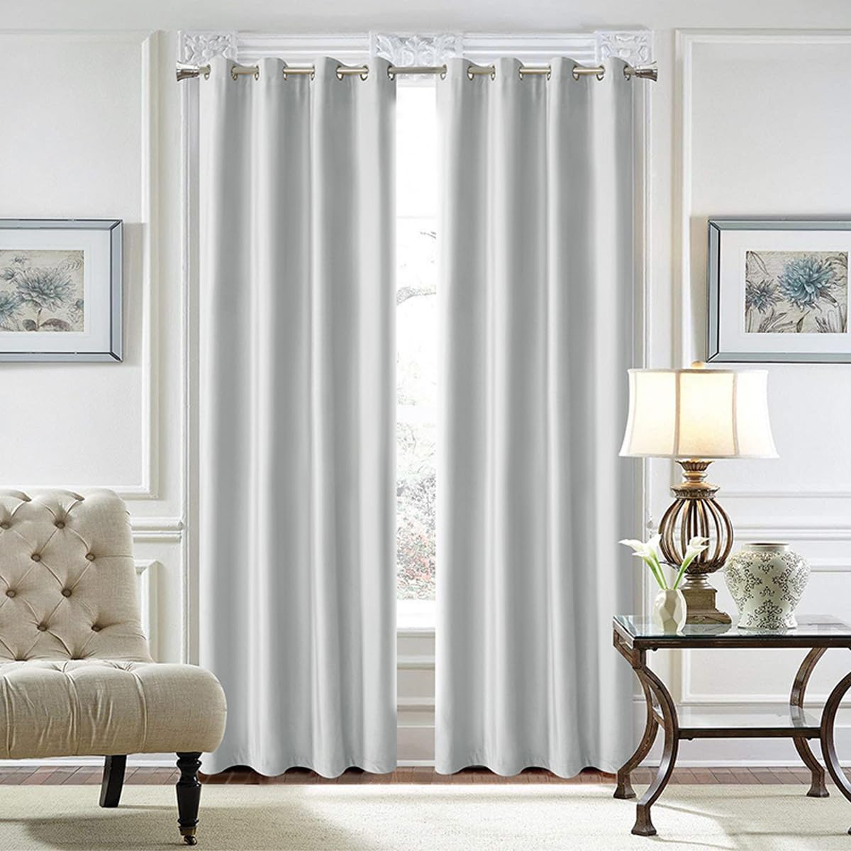 Lussuoso 100% tende oscuranti in velluto set di 2 pannelli tende per finestre arrossire per soggiorno tende in velluto bianco morbido isolamento termico e fonoassorbente 214 x 244 cm