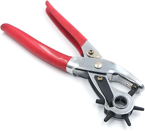 Miniatura 8 de SMT - Alicates manuales para perforadores de cuero de 9 pulgadas, agujeros para cinturón, herramienta de punzones de 6 tamaños Nuevo [P/N: