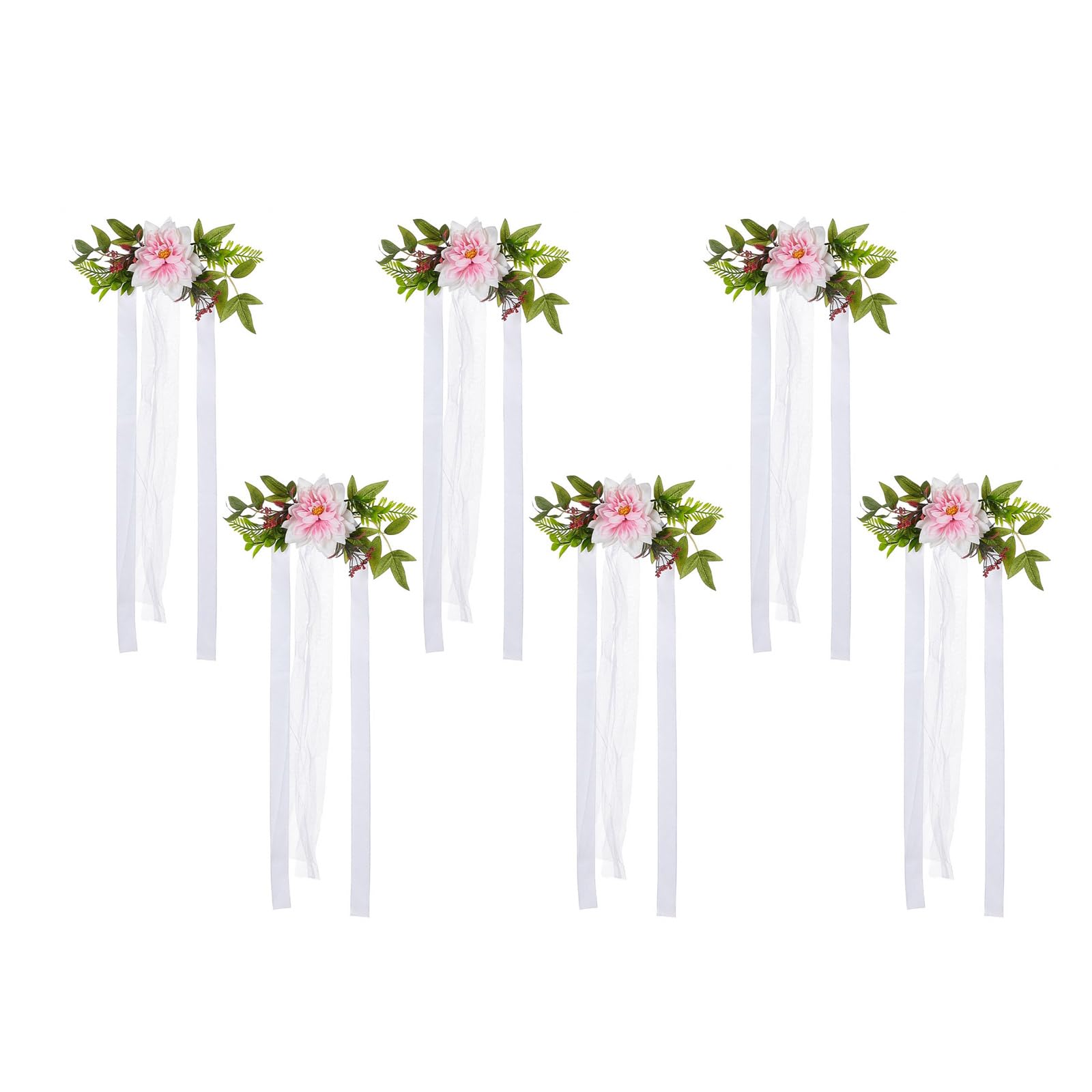 Tsophreniq Artificial Flower Chair Decoration Delicate Artificial Flower Bouquet Decoration for Wedding Chairs Home Use Wedding Chair Decorations