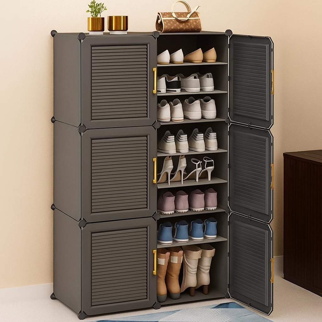Sunderlook Shoe Rack Plastic for Home- Slipper Stand, Chappal Stand, Professional Multipurpose Printed Foldable Standing C...