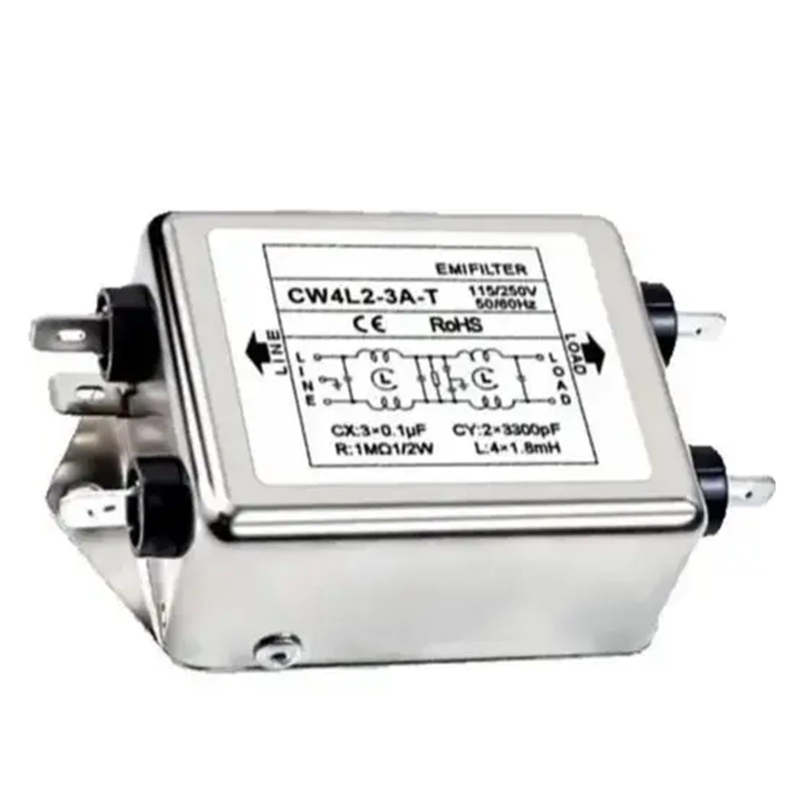 MBPAIHOP Power Filter Single-Phase Double-Section Power Filter 3A/6A/10A/15A/20A CW4L2-20A-T CW4L2-3A-T, CW4L2-10A-T, CW4L2-20A-T(CW4L2-20A-T)