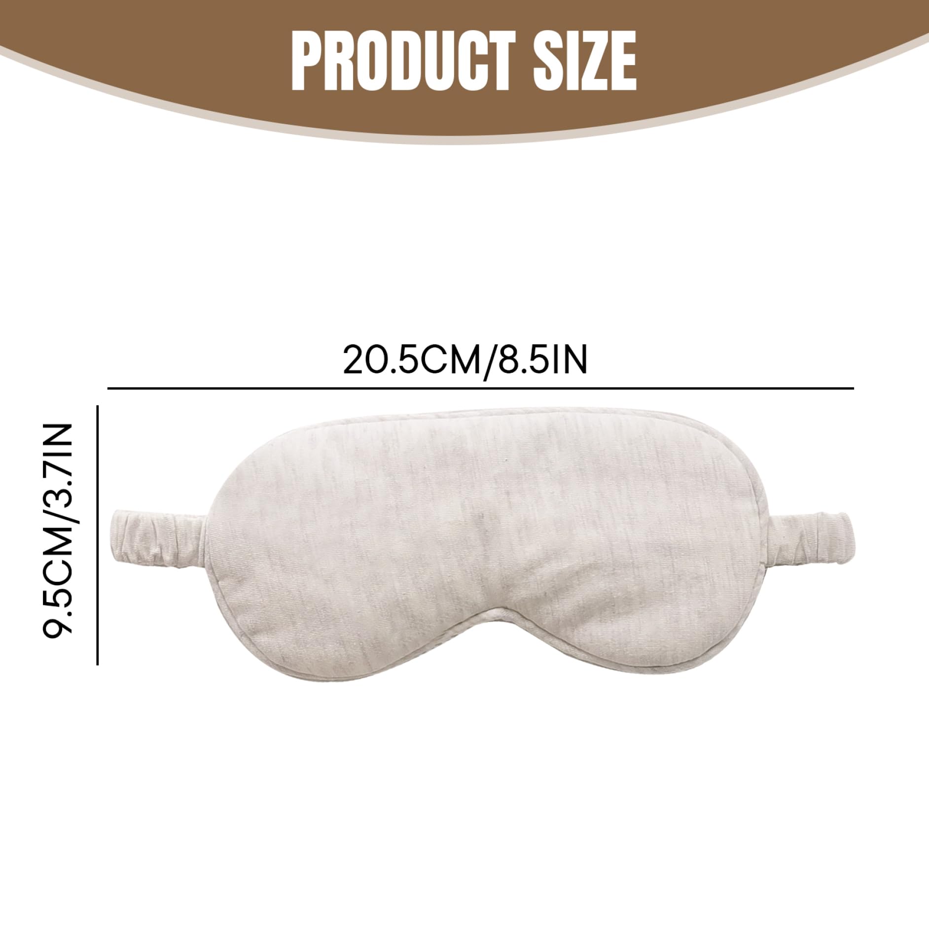 Mascherina per Dormire, Maschere per Occhi per Dormire, Mascherina per in Cotone Organico Beige Leggera e Confortevole Occhi Elastici per Notturno, Viaggiare Adatta per Uomini Donne