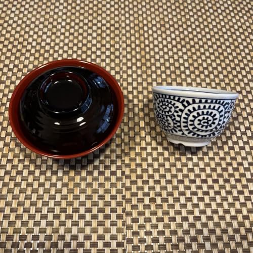 Soup Bowl Sensujinai Vermilion & Pottery Old Dyed Octopus Arabesque Teacup