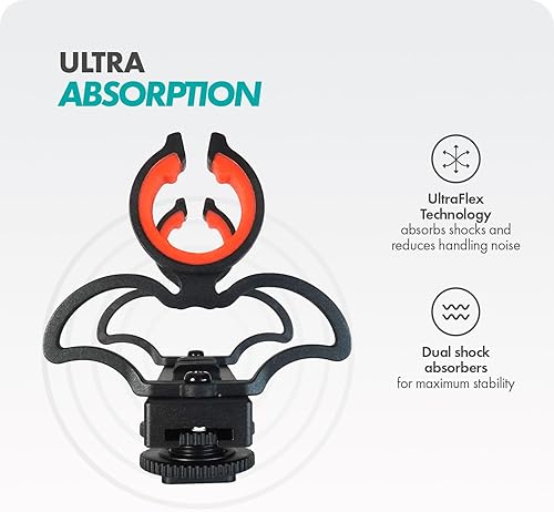 Miniatura 10 de Movo SM6H Ultraflex Premium - Soporte de choque para micrófonos de escopeta con mango de agarre, compatible con Rode NTG Series, Sennheiser MKE600,