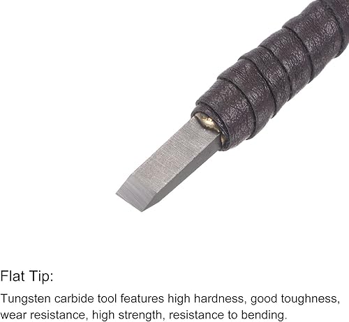 Miniatura 3 de uxcell Cuchillo para tallar cinceles de madera, carburo de tungsteno de 0.197 in, punta plana, herramienta de mano para carpintería, Graver 5.906 in