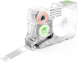 SUPVAN G15M Gedreht Etikettenband, Thermo-Mehrzweck-Etiketten für Heim, Schule, Büro, 14 mm x 12 mm + 28 mm, 180 Etiketten/Rolle, Schwarz auf Weiß