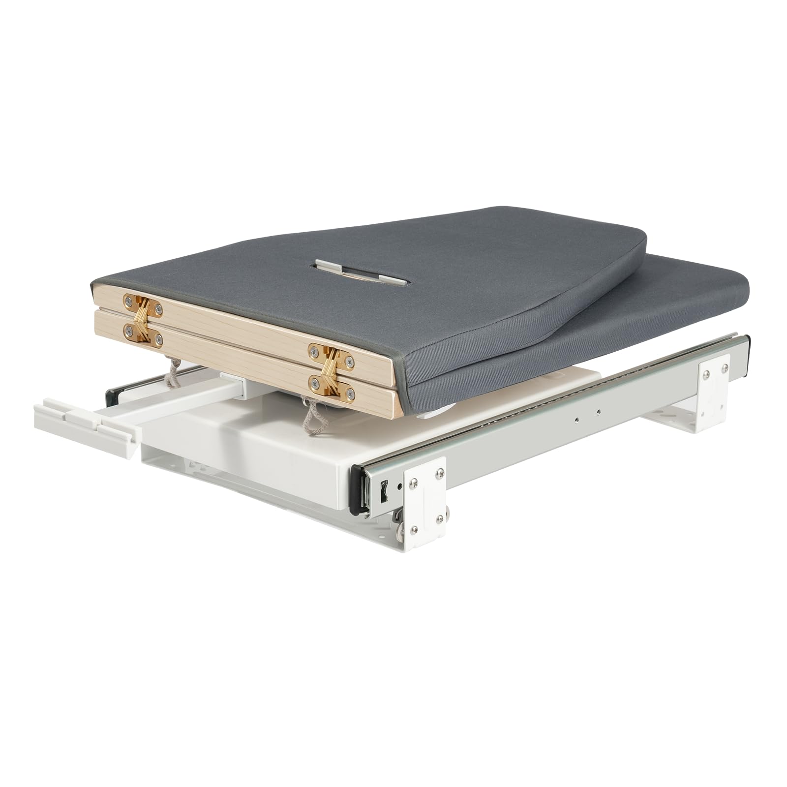 Tabla de planchar plegable para armario, giratoria 180 grados, tablero de fibra de densidad media, aluminio, para cocina, dormitorio, 42,5 x 14,5 cm