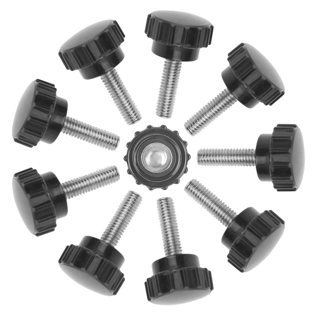 WMYCONGCONG 12 PCS Knurled Clamping Knobs M6 x 20mm Thumb Screw Round Head Threaded Knurled Thumbscrew Grip Knobs Clamping Screw for Machinery Latche