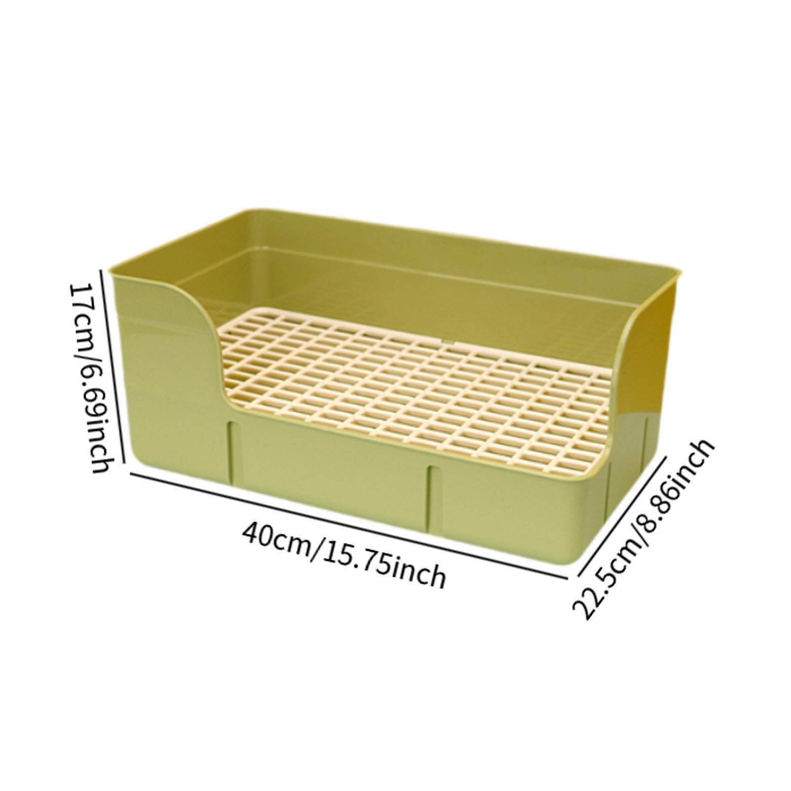 perfk Conejo Mascota Lipter Grid Bandeja Pee Bandeja Arinal Caza de Baño, Baño de Mascota Pequeño para Hamster Havets, Verde