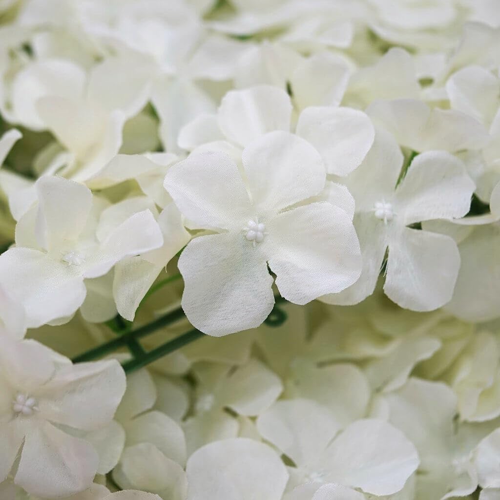 Tableclothsfactory 4 PCS Cream Silk Hydrangea Flower Mat Wall Wedding Event Decor for DIY Centerpieces Arrangements Party Decorations