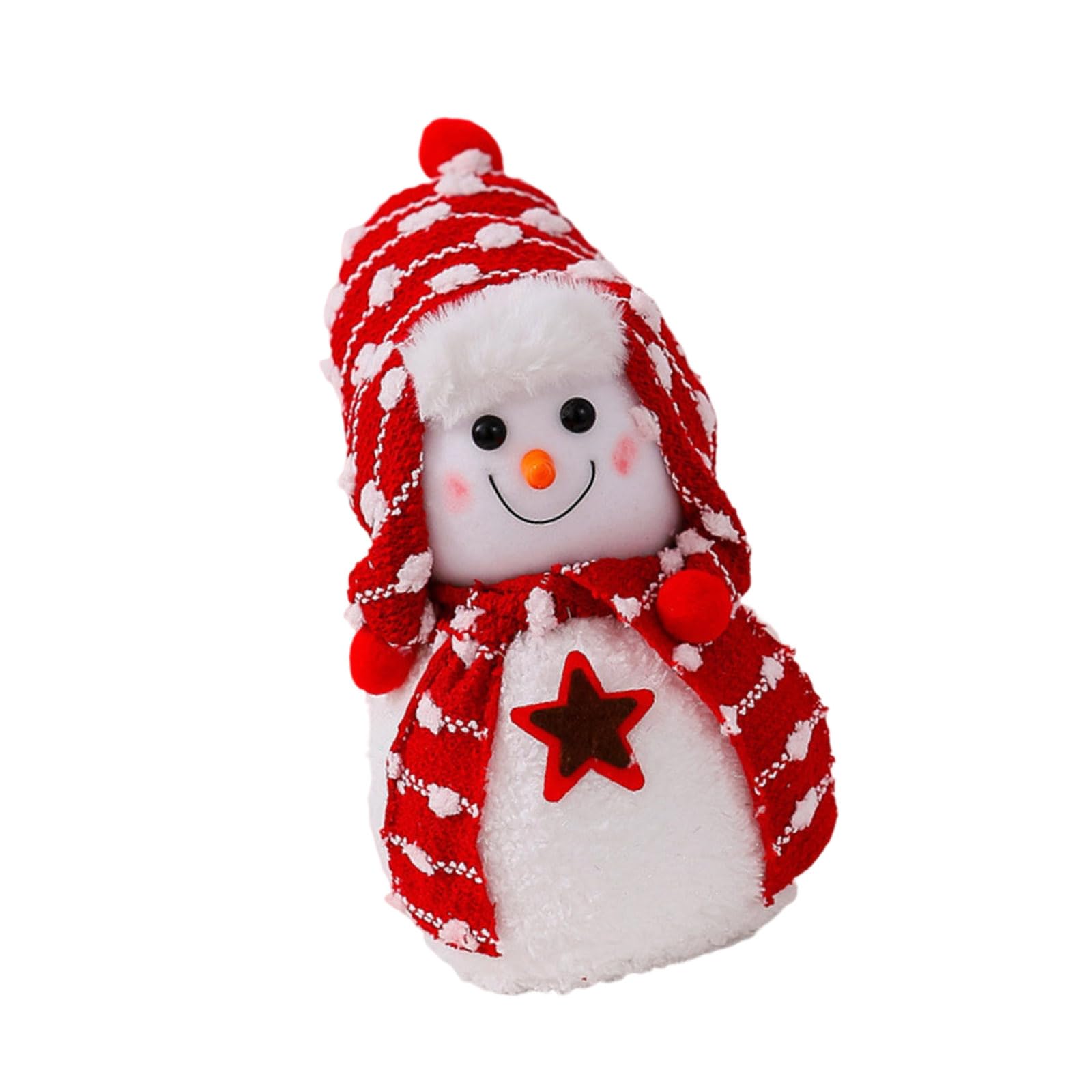 Tsophreniq Christmas Snowman Decorations Plush Snowman Doll Tabletop Ornaments Party Supplies for Home Bathroom Kitchen Christmas Decorations
