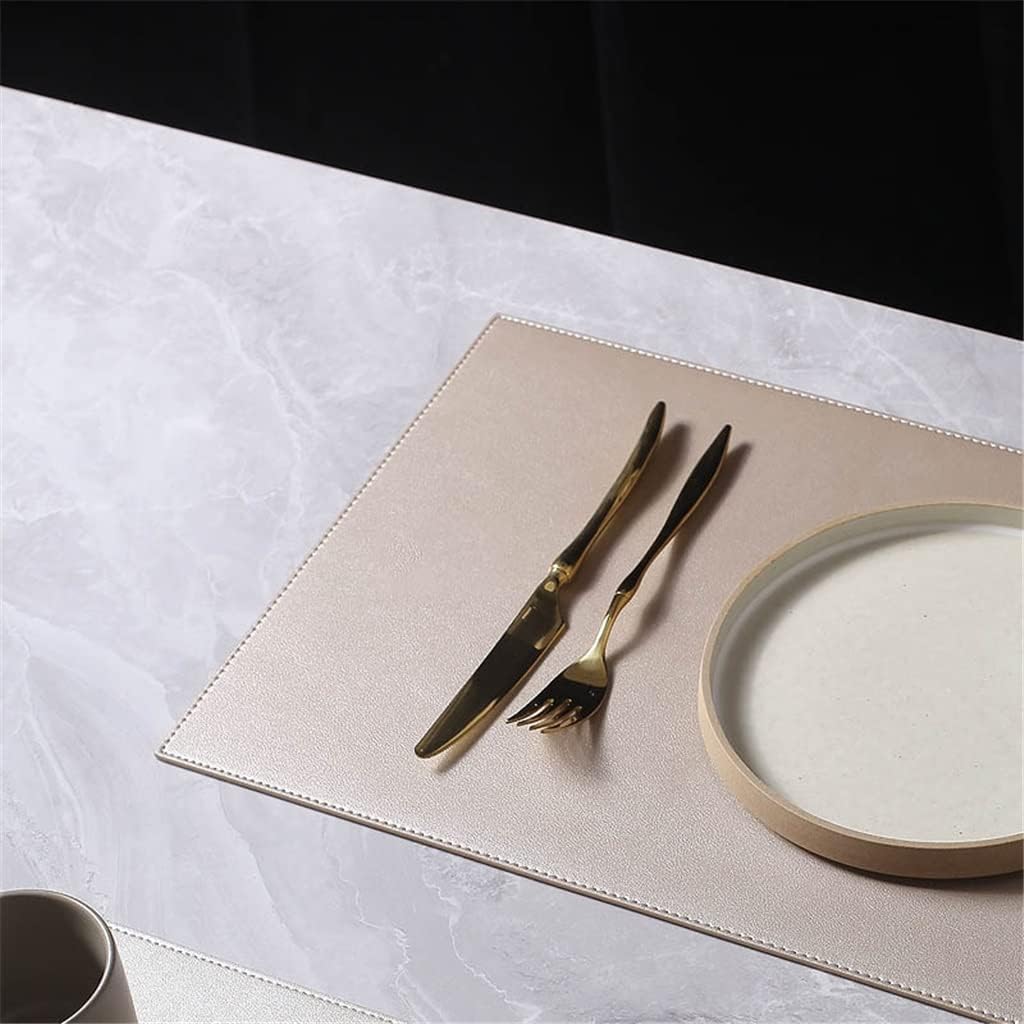 2 Pcs Leather Table Place Mats Western Pads Tableware Solid Color Bowl Mat Home Kitchen Accessories