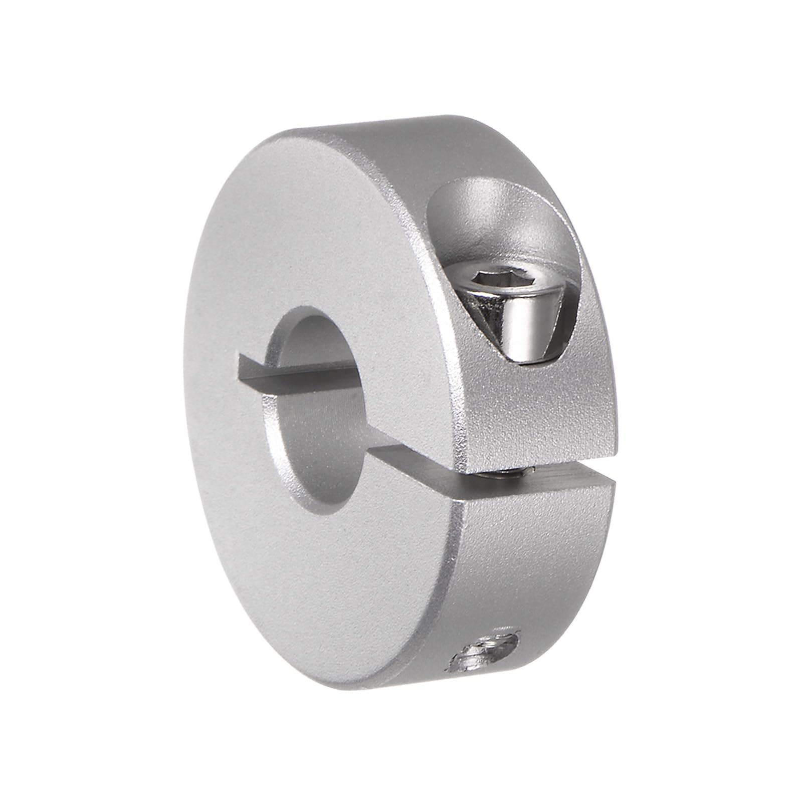 Kozelo 4Pcs Aluminum Alloy Shaft Collar - [10mm Bore x 30mm OD x 10mm Width] Clamping Style Shaft Collar for CNC Machine Tools, Hold Timing Pulleys Use, Silver Tone