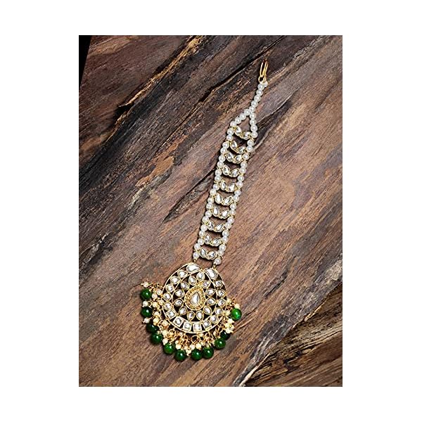 Zaveri Pearls Gold Tone Kundan And Pearls Traditional Maangtikka For Women-ZPFK9005 - Image 3