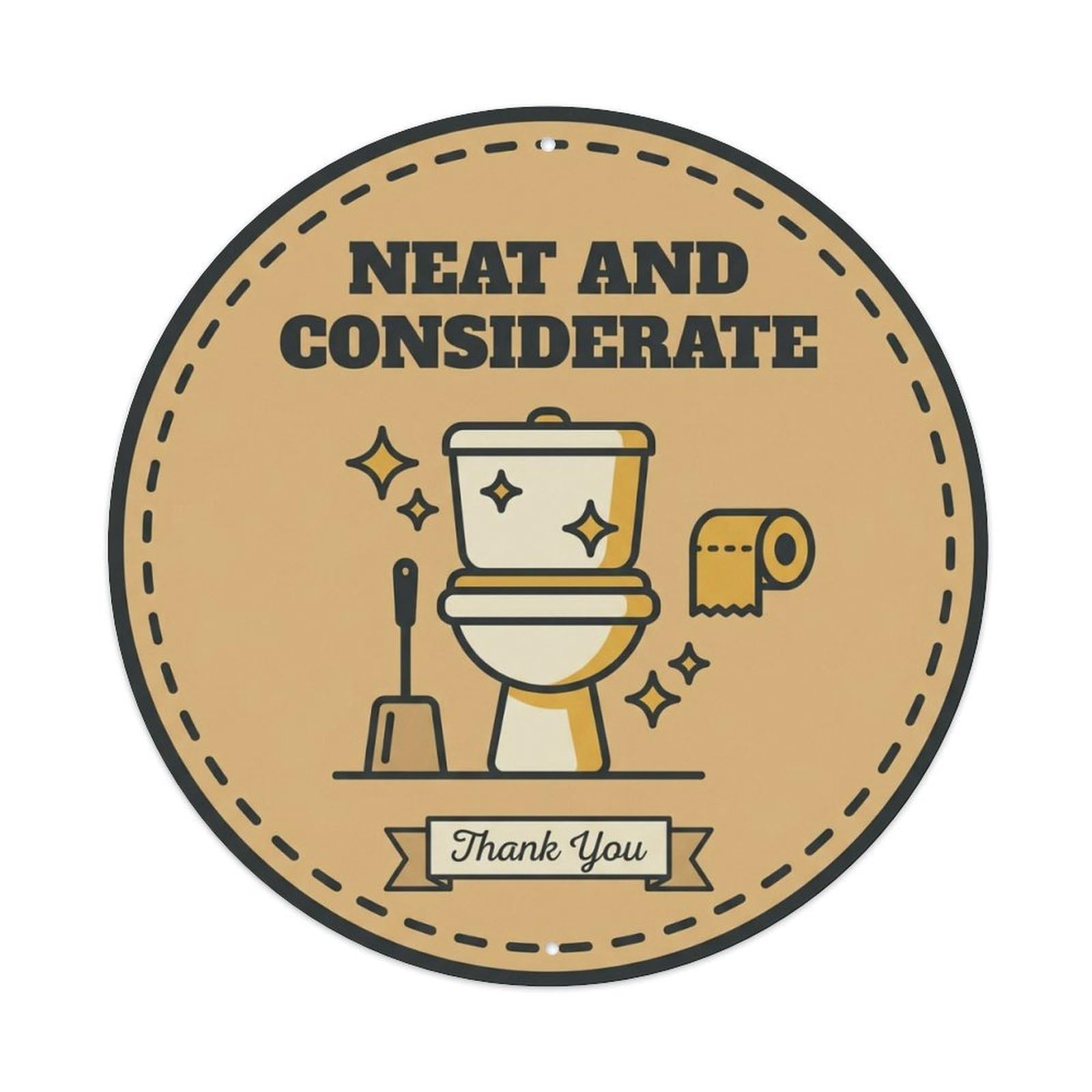 Toilet Clean Bathroom Reminder Neat And Considerate Metal Tin Sign
