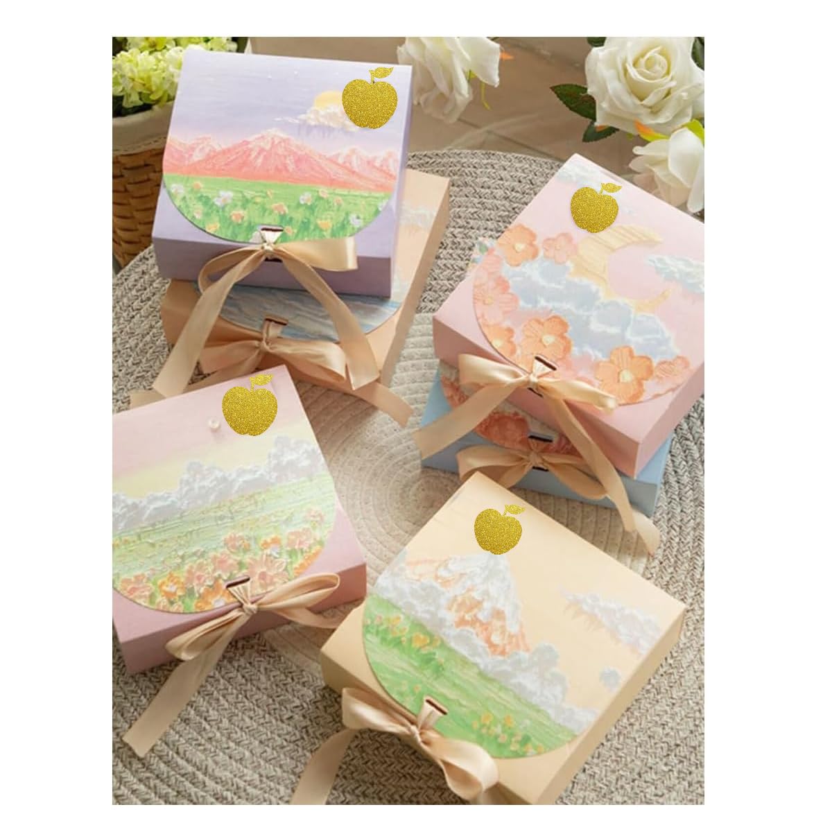 Apple Shape Stickers,Teachers Reward Sticker,Cute Fruit Stickers,1 Inches Gold Foil Mini Apples Reward Stickers for Students & Kids Classroom School Incentives,500 Pcs - Image 3