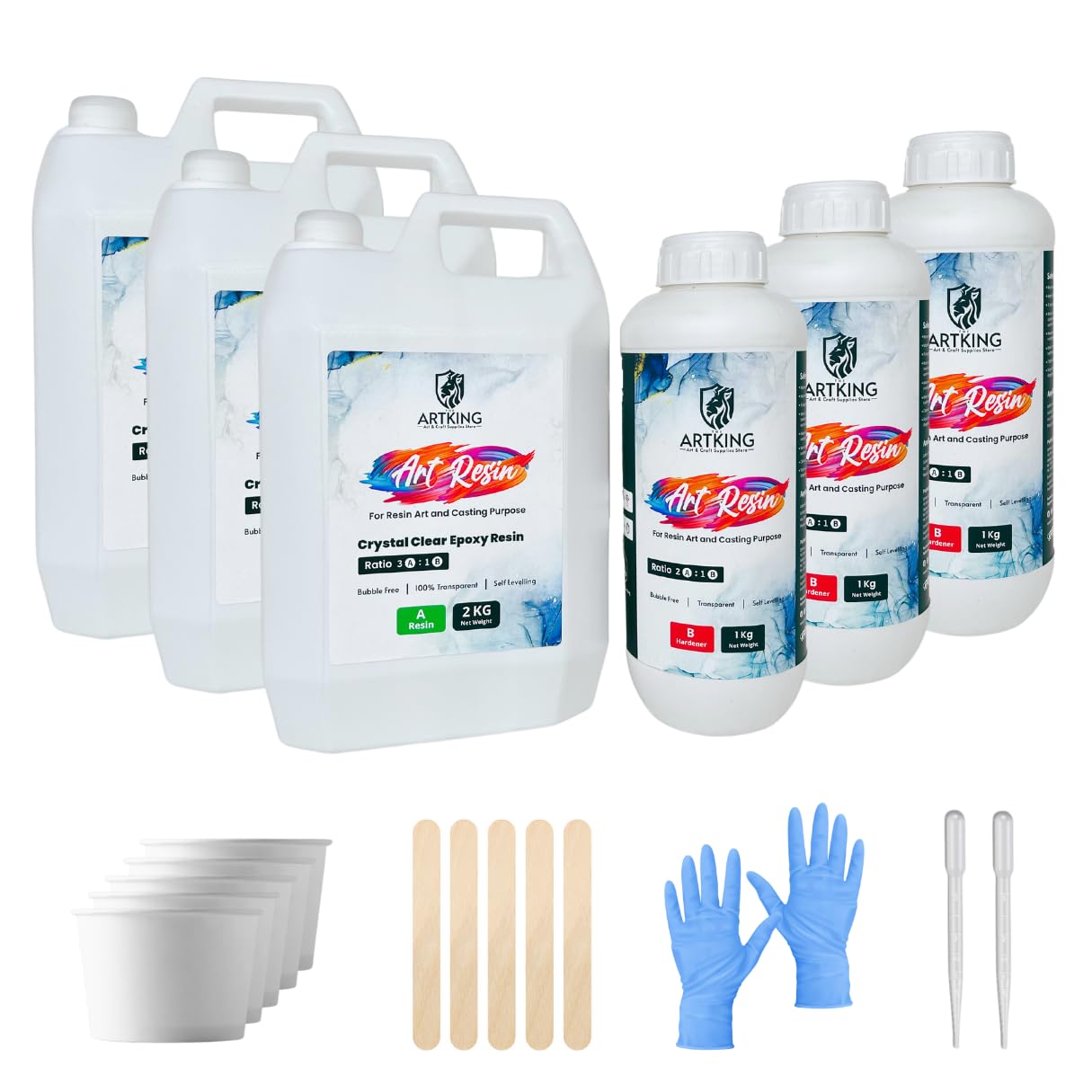 THE ARTKING 2:1 Ratio Epoxy Art Resin Combo Kit for Beginners & Professional Artists | Non Toxic, Bubble Free, Crystal Clear & Non-Yellowing Resin Art Kit (9KG Combo (6kg Resin + 3kg Hardener)) (B0CK4TR9RC) Amazon Price History, Amazon Price Tracker