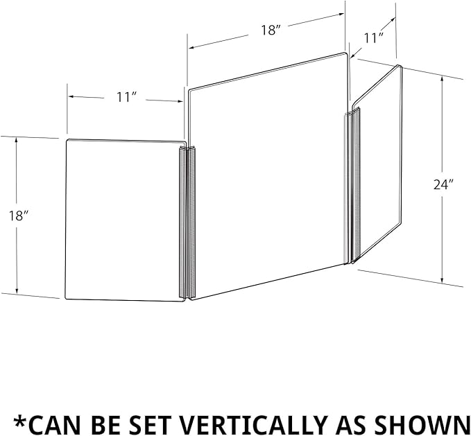 Amazon Com Azar Displays Tri Fold Protective Sneeze Guard For Counter And Desk Portable Plexiglass Barrier Pack Of 1 Acrylic Desk Shield With Side Wing Panels Plastic Shield For Desk Office Products