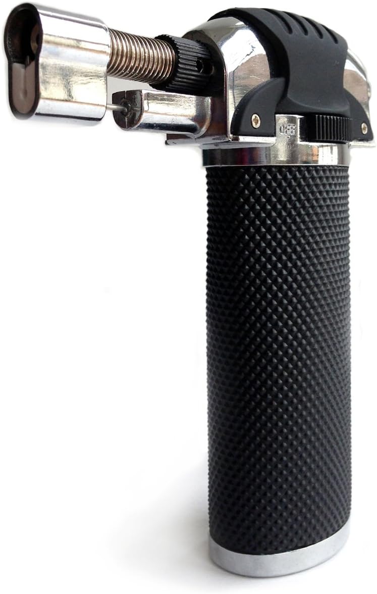 Professional Culinary Kitchen Blow Torch for Creme Brulee Takes Butane Gas Premium Blowtorch Safety Lock and Flame Adjustment Life Time Guarantee Best Mothers Day Gifts