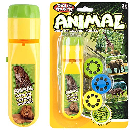 Georgie Porgy Children Projector Toys Educational Science Set Wall Ceiling Tent Torch Flashlight for Kids Gifts for Boys Girls (Wild Animal)