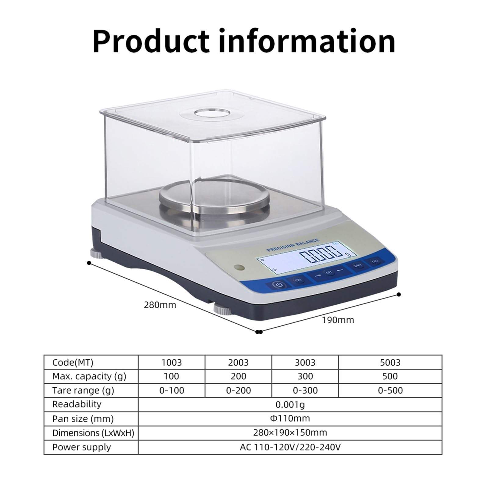 Wagi cyfrowe, Waga analityczna laboratoryjna o gramaturze 500 g x 0,001 g, waga o wysokiej precyzji z portem RS232