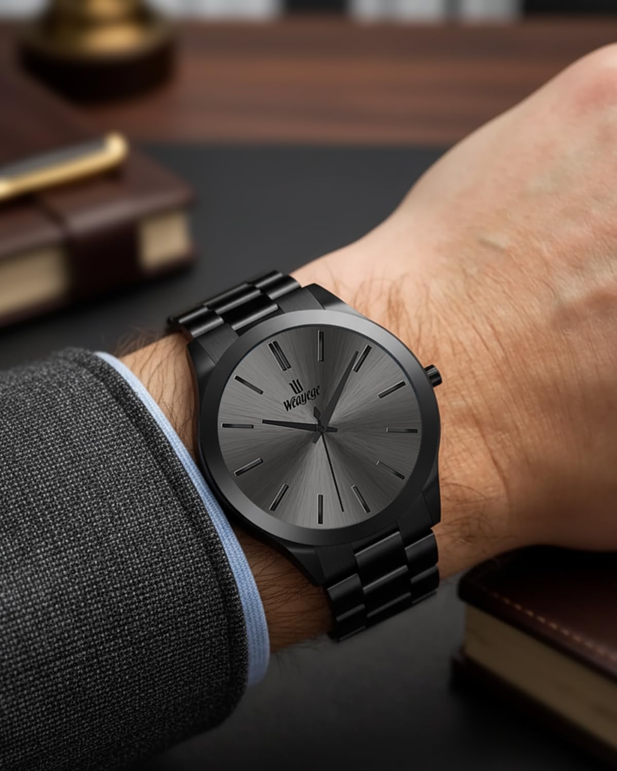 Men's Wrist Watches,Classical Stainless Steel Mens Watches,Fashion Minimalist Business Men's Wrist Watch Luxury Quartz Waterproof Watch Bussiness Watch for Men,Gifts for Men - Image 7