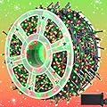 kemooie 500 LED Christmas String Lights, 164FT 8 Lighting Mode with Memory Plug in Green Wire Waterproof Lights, for Outdoor Birthday Christmas Party Garden Balcony Decorations (Red and Green)