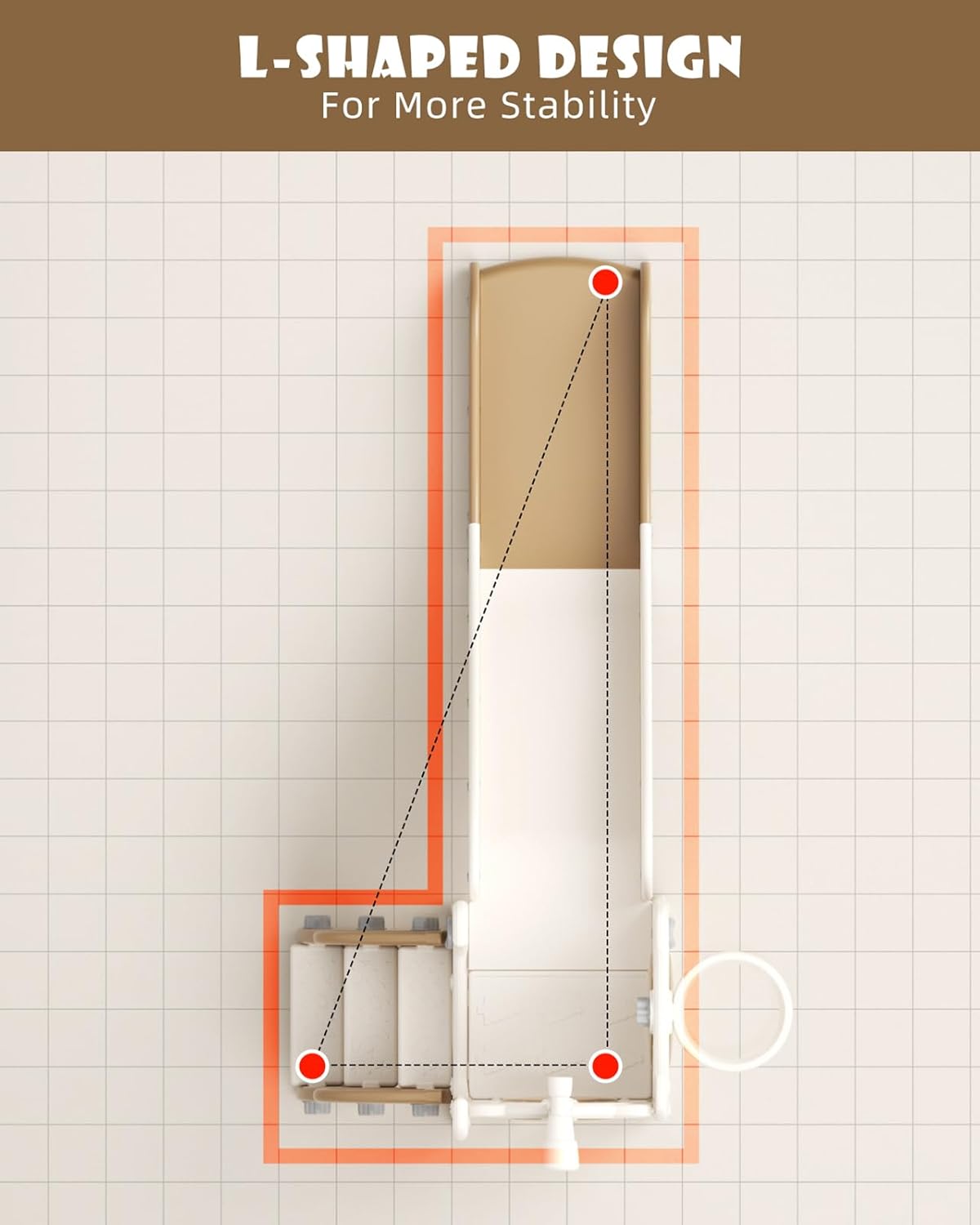 XJD 7 in 1 Toddler Slide, Kids Indoor Slide for Toddlers 1-3, New Upgrade with Golf, Basketball Hoop for Indoor Outdoor Playset, Birthday Gifts for Toddler (White Brown)