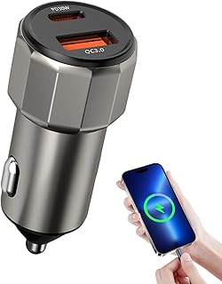 車載 急速充電器 - 二重ポート パワーデリバリー 30W クイックチャージ3.0 USBタイプC 充電 - 自動車 充電器 アダプター | スマートフォン タブレット トラック 車両 家庭 自動車 車内 女性 男性 対応