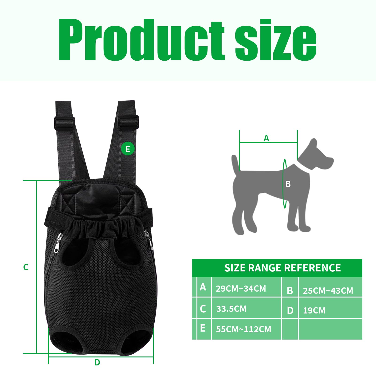 Dog Carrier Bag Dog Sling Breathable All-Round Bag Made of Canvas with Holes for Precise Attachment of Limbs Suitable for Small Pets Weighing 2.5 - Image 2