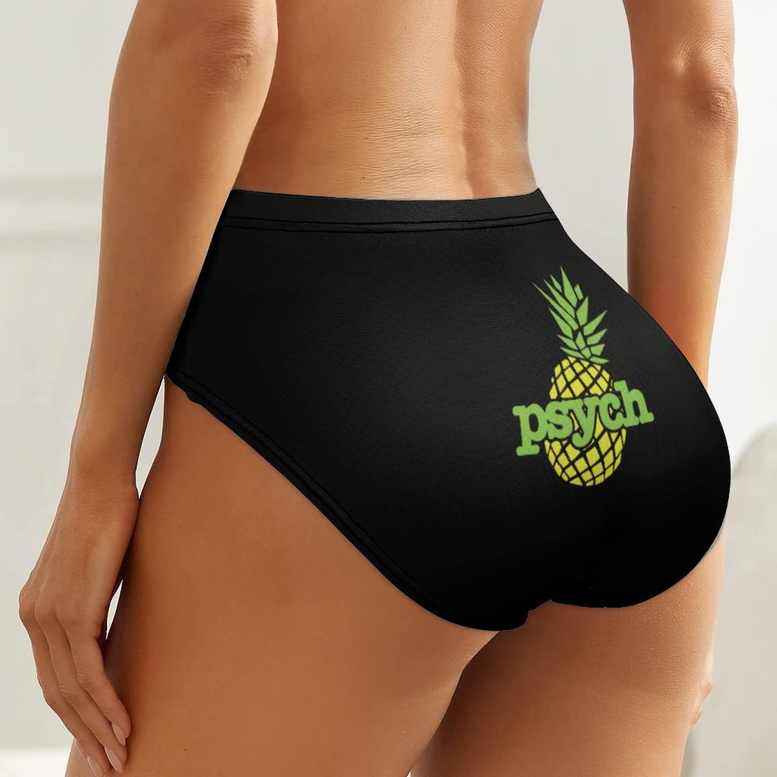 Psych Pineapple Women's Low Rise Underwear Lightweight No Show Bikini Briefs Stretch Panties M