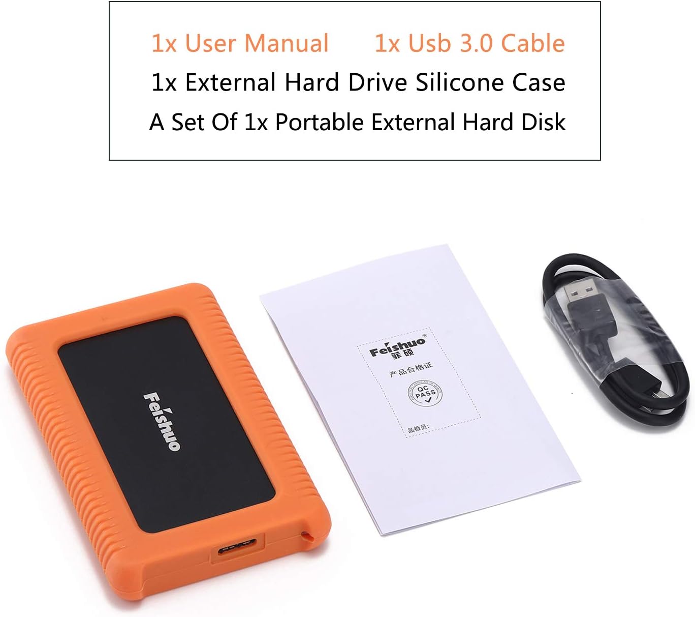 Best Review Portable External Hard Drive 1tb USB3.0 SATA HDD Storage — External Hard Drive Silicone Case Anti-Drop, Shockproof and Rainproof (1 Tb, Black)