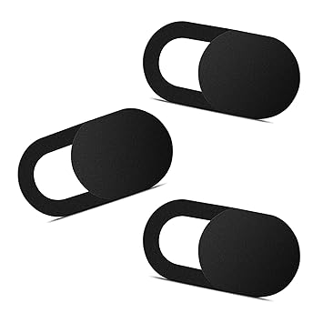 YUETT Webcam Cover (3 Pack) 0.03-inch Ultra Thin Laptop Camera Cover Slide for iPhone iPad MacBook Pro Computer iMac Cell Phone PC Accessories Camera Blocker Slider, Great for Privacy - Black
