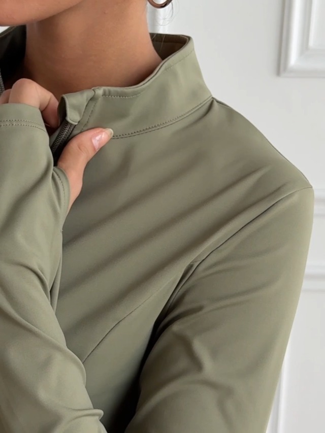 Amazon.com : Fisoew Women's Zip Up Workout Jacket Pleated